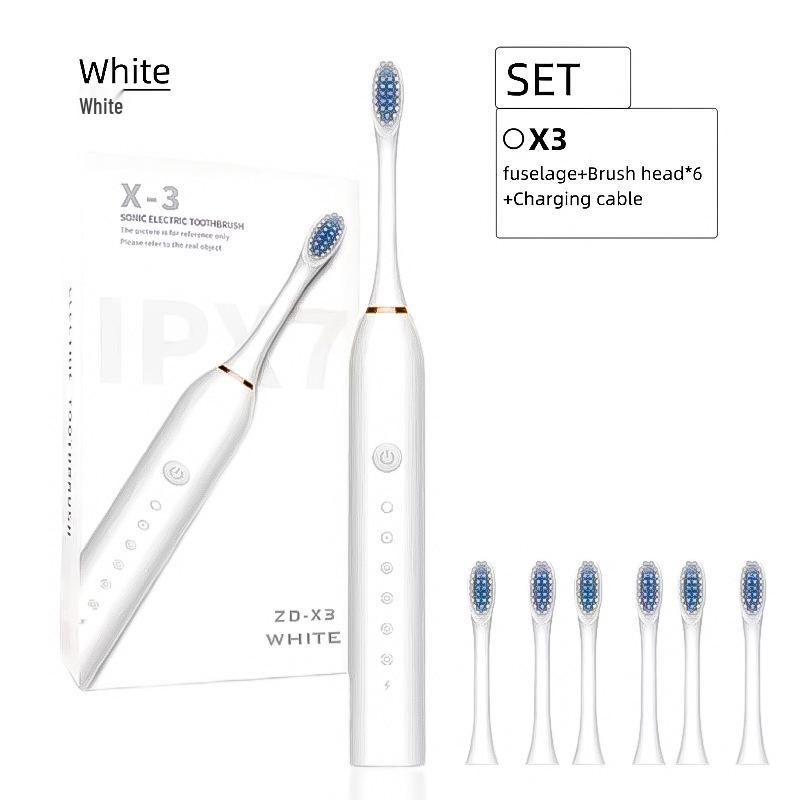 Universal Electric Toothbrush Set: Soft Bristle, Portable, for Adults & Children