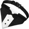 Dog Tuxedo Suit Wedding Bandana Collar with Bow Tie, Adjustable Formal Dog Tux Engagement Birthday Tuxedo for Large X-Large Dogs Pets (X-Large: Neck