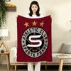 1PC Ac Sparta Praha Patterned Flannel Blanket Suitable For All Seasons For Home Decor Warmth And Comfort Gifts Holiday Present