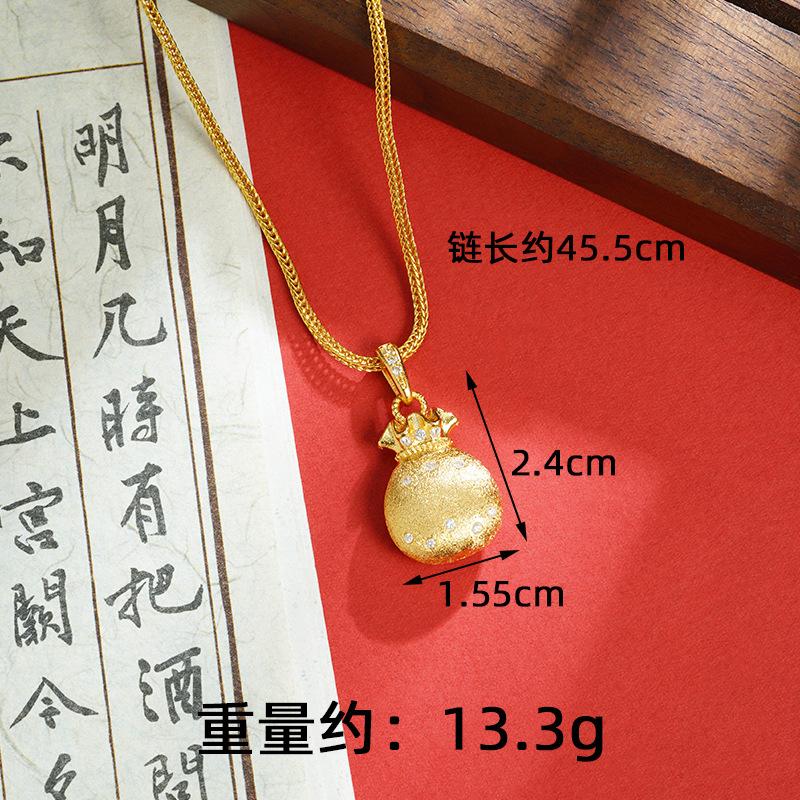 New Trendy Zirconium Small Lucky Bag Women's Niche Design Jewelry Necklace Pendant
