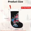 Christmas Decoration Fireplace Hanging Stocking 1pc American Flag Butterfly Christmas Stocking with Red, White & Blue Bo