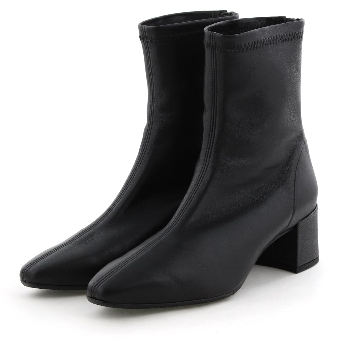 

HIMIKO Back-Zip Heel Stretch Boots, Black, Size 245, 651404, Made of Genuine Leather, Soft Stretch Material, Cushioned Sheepskin