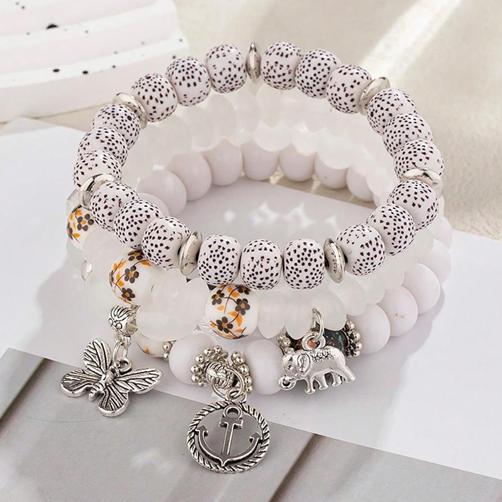 Böhmisch Chinesischer Stil Schmetterling Baby Elefant Anker Mehrschichtig Perlenarmband Damen