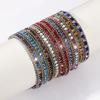 Stainless Steel Gold Rainbow Tennis Bracelet Adjustable Multiple Color Diamond Rhinestone Tennis Chain Bracelet