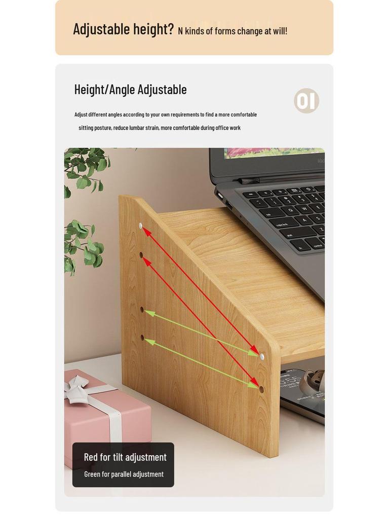 Laptop and Monitor Desktop Riser for Office and Dorm Use