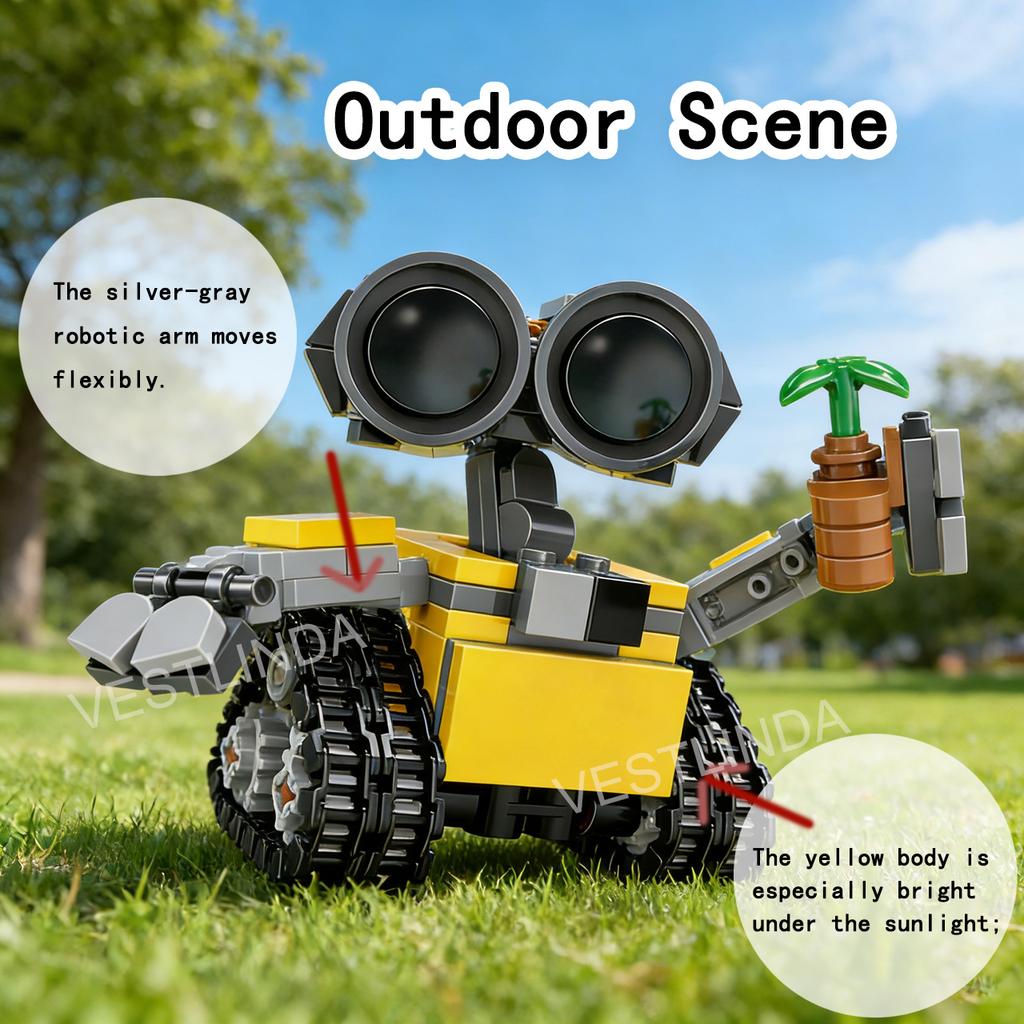 Space Mini Wall-E Robot Assembly Building Block Model Creative Stitching Ornaments Casual Handmade Toys Movie Peripheral Toy MOC STEM DIY Model Kit 3D