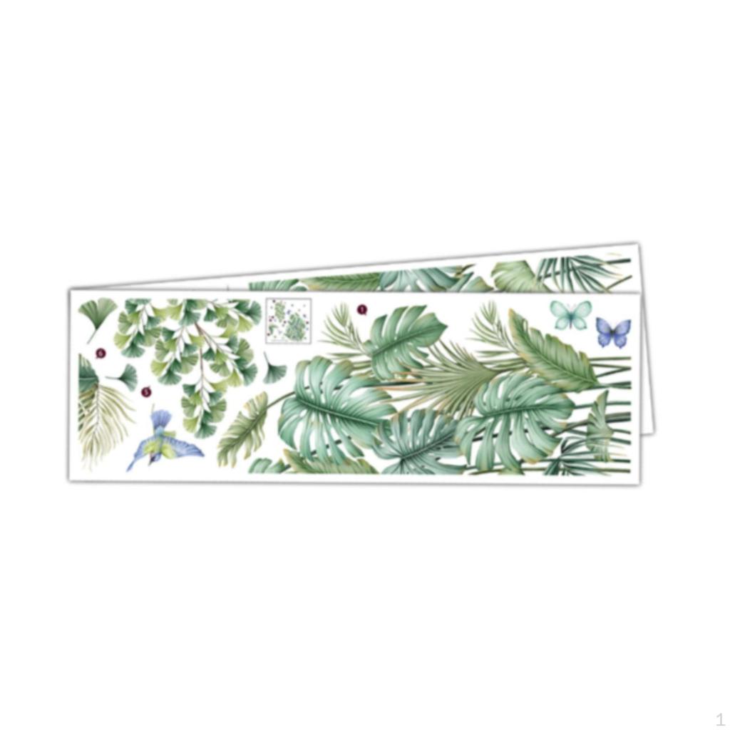 Green Plants Wall Mural Sticker Modern Style Murals Leaves Art