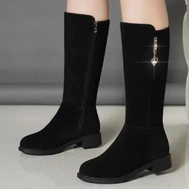 Women Shoes 2026 New Warm Plush Snow Boots Winter Casual Cotton Shoes for Women Fashion Side Zipper Winter Shoes Thigh High Boot
