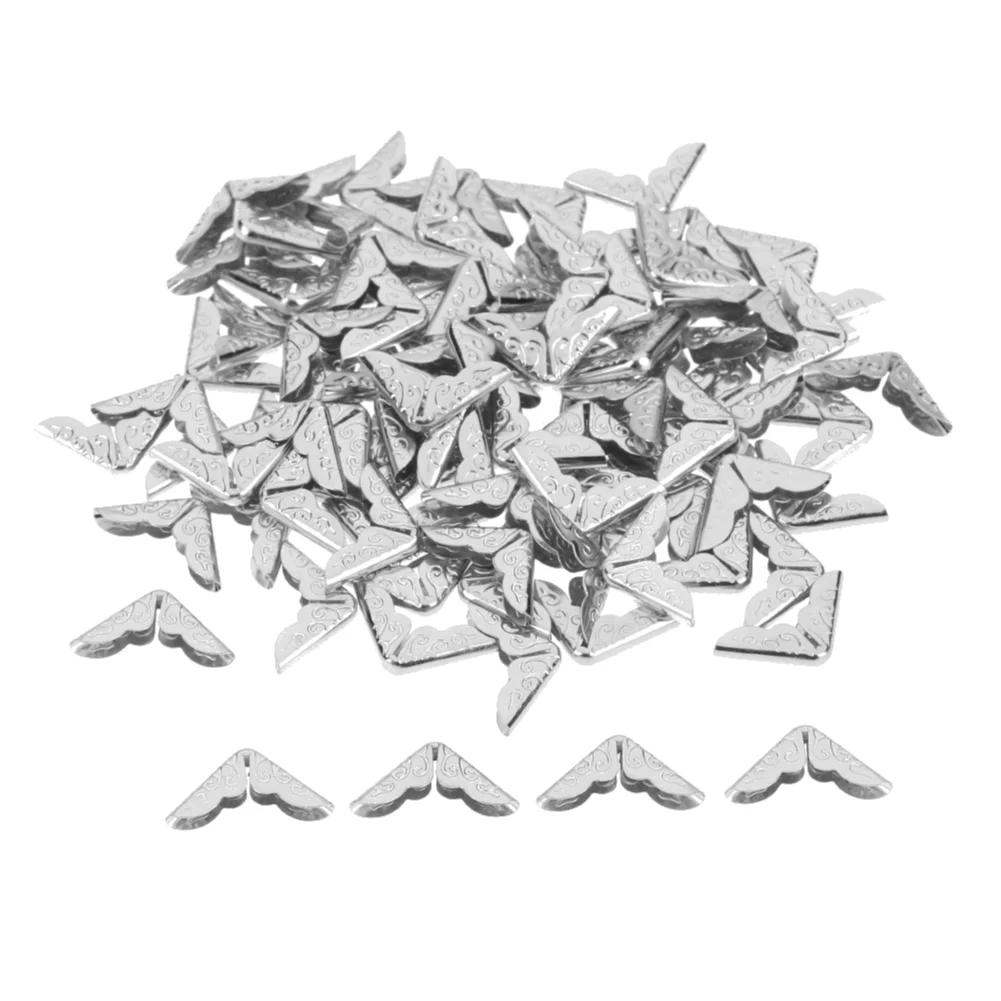 100 Stück Kartei Menü Metallbuch Dekorative Ecken für Ordner Aktenalben Farbton Scrapbooking Alben Eckenschützer