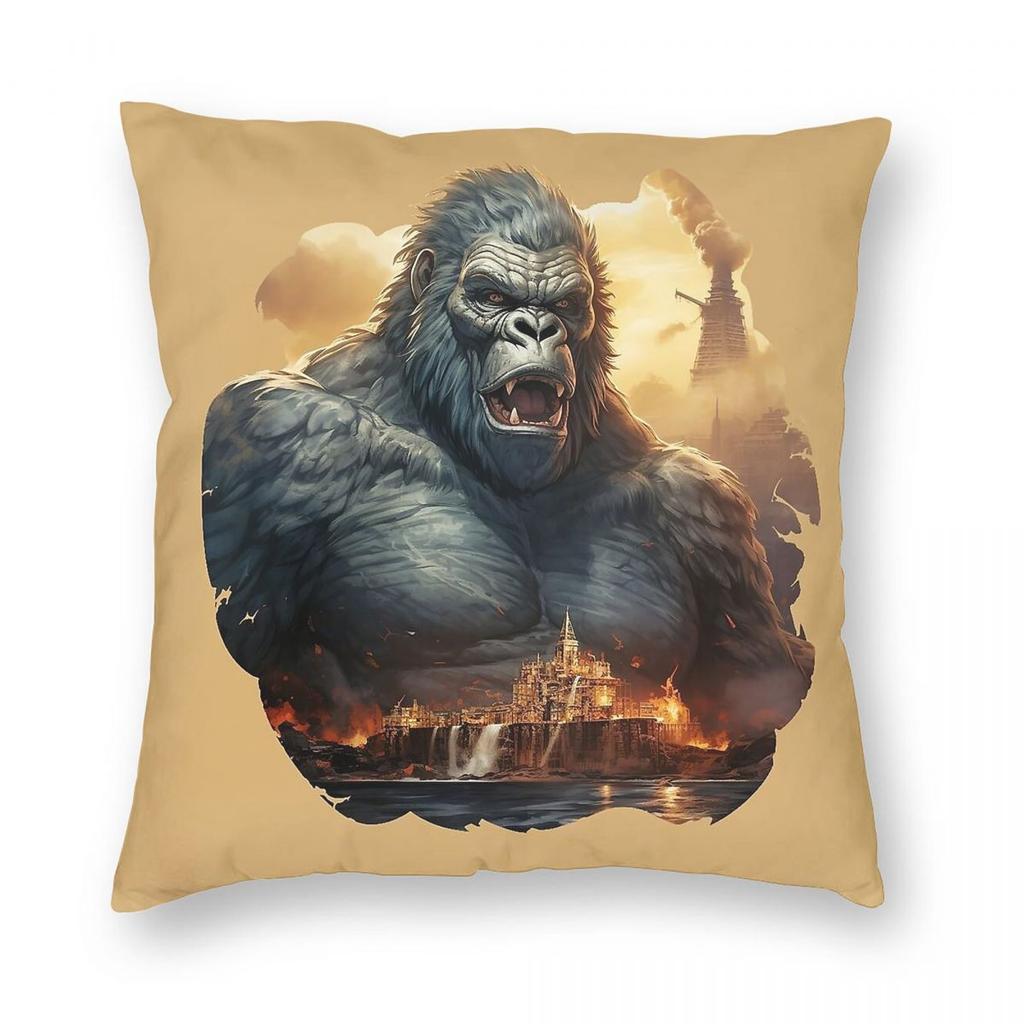 King Kong Breathtaking Pillowcase Polyester Linen Velvet Creative Zip Decorative Throw Pillow Case Bed Cushion Case