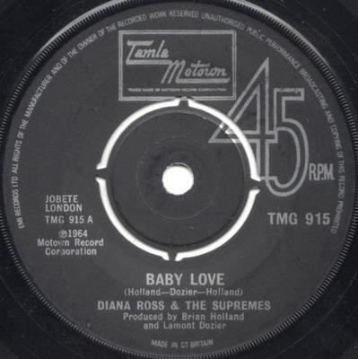 Δίσκος 7 ιντσών SUPREMES - Baby Love TMG915 Tamla Motown 1974 Ηνωμένο Βασίλειο Soul/Funk Μεταχειρισμένος