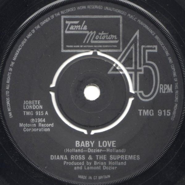 

7inch Record SUPREMES - Baby Love TMG915 Tamla Motown 1974 UK Soul/Funk Used