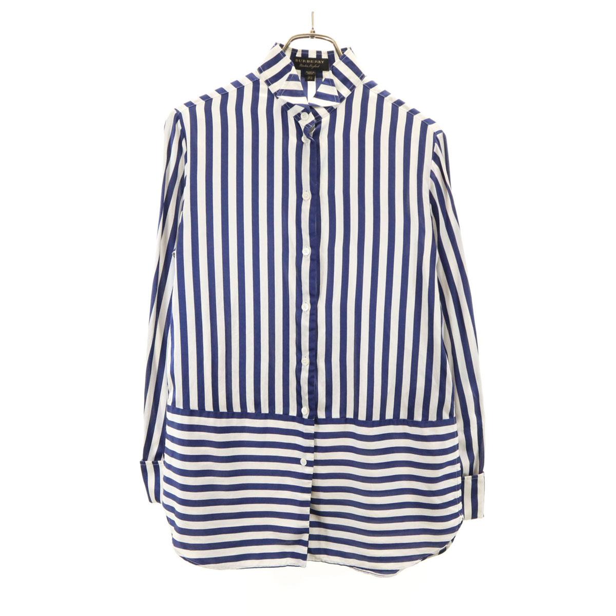 

BURBERRY Made in Italy Silk Blend Striped Pattern Long sleeve shirt Women Used