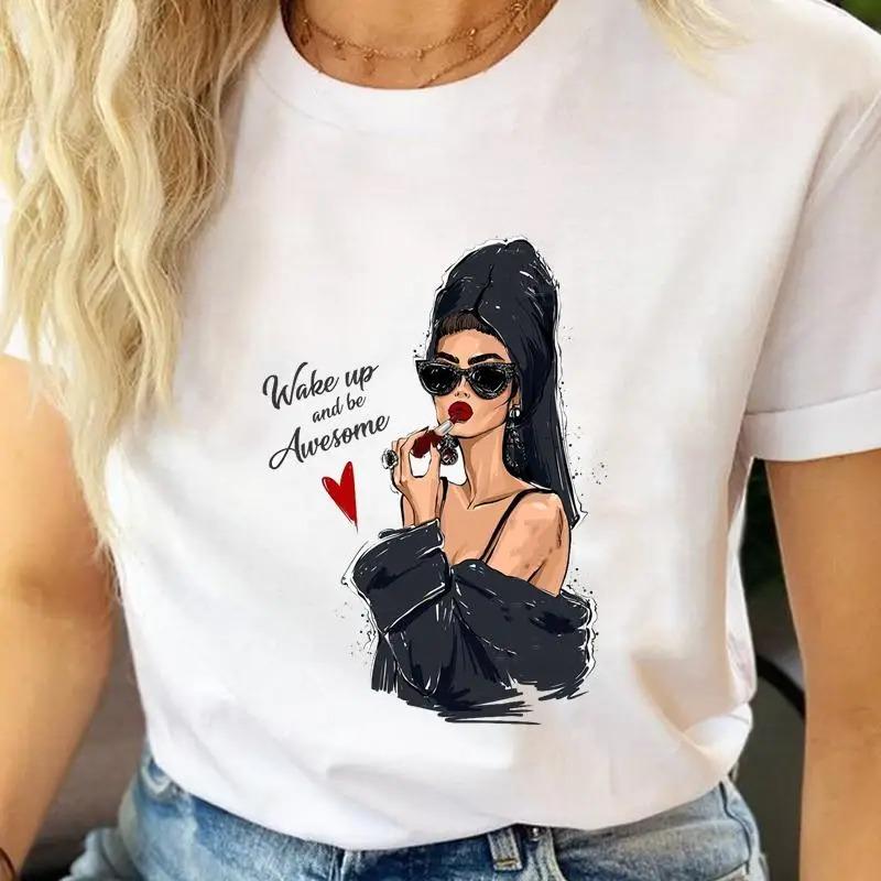 Beauty Flower Graphic Streetwear Fashion Girls TShirts Harajuku Y2K Clothes Short Sleeve Summer Tee Casual FeUnisex ONeck Tops