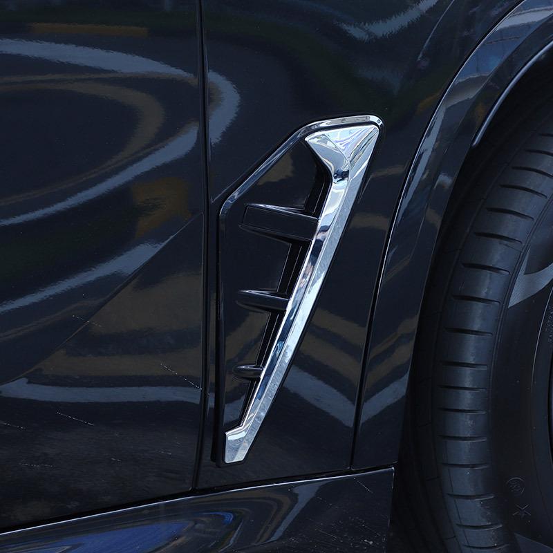 ABS Kohlefaser/Schwarz Auto Seitenhaifischflosse Seitenlüftungsauslass Abdeckung Verkleidung Für BMW X5 G05 X5M F95 - Autozubehör