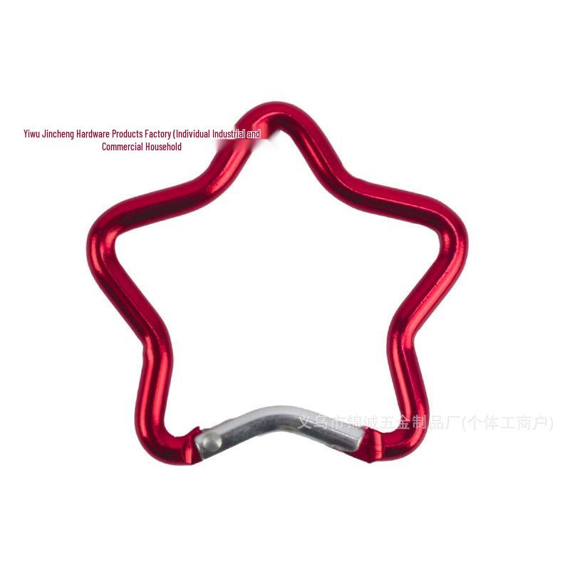 Outdoor Aluminum Alloy Five-Point Star Carabiner for Climbing and Luggage with Quick Release.