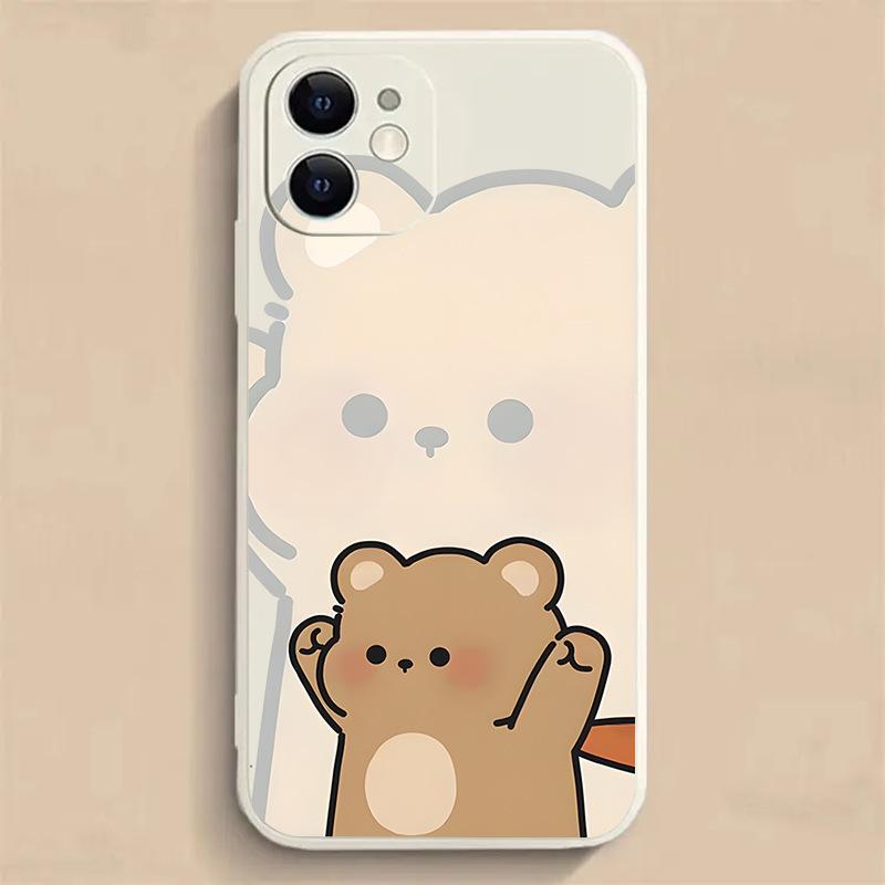 For Apple 13 Mobile Phone Case 14 Panda 11 Bear XS Rabbit 15 Couple Model 16 Cartoon XR Cute 12 All Inclusive