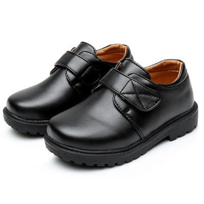 Sapatos de couro PU para crianças, meninos, meninos, sapatos com fivela, escola, lazer, etiqueta, desempenho, sapatos de couro redondos