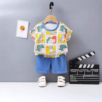 Completo estivo in cotone stile coreano: Set di pantaloncini per ragazzo e set a maniche corte per ragazza