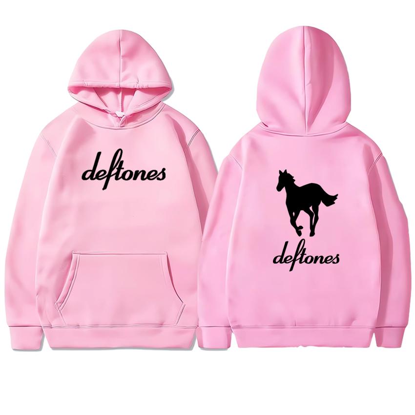 Fashion New Deftones White Horse Double Sided Print Hoodie Men Women Long Sleeve Fleece Sweatshirt Unisex Autumn Winter Pullover