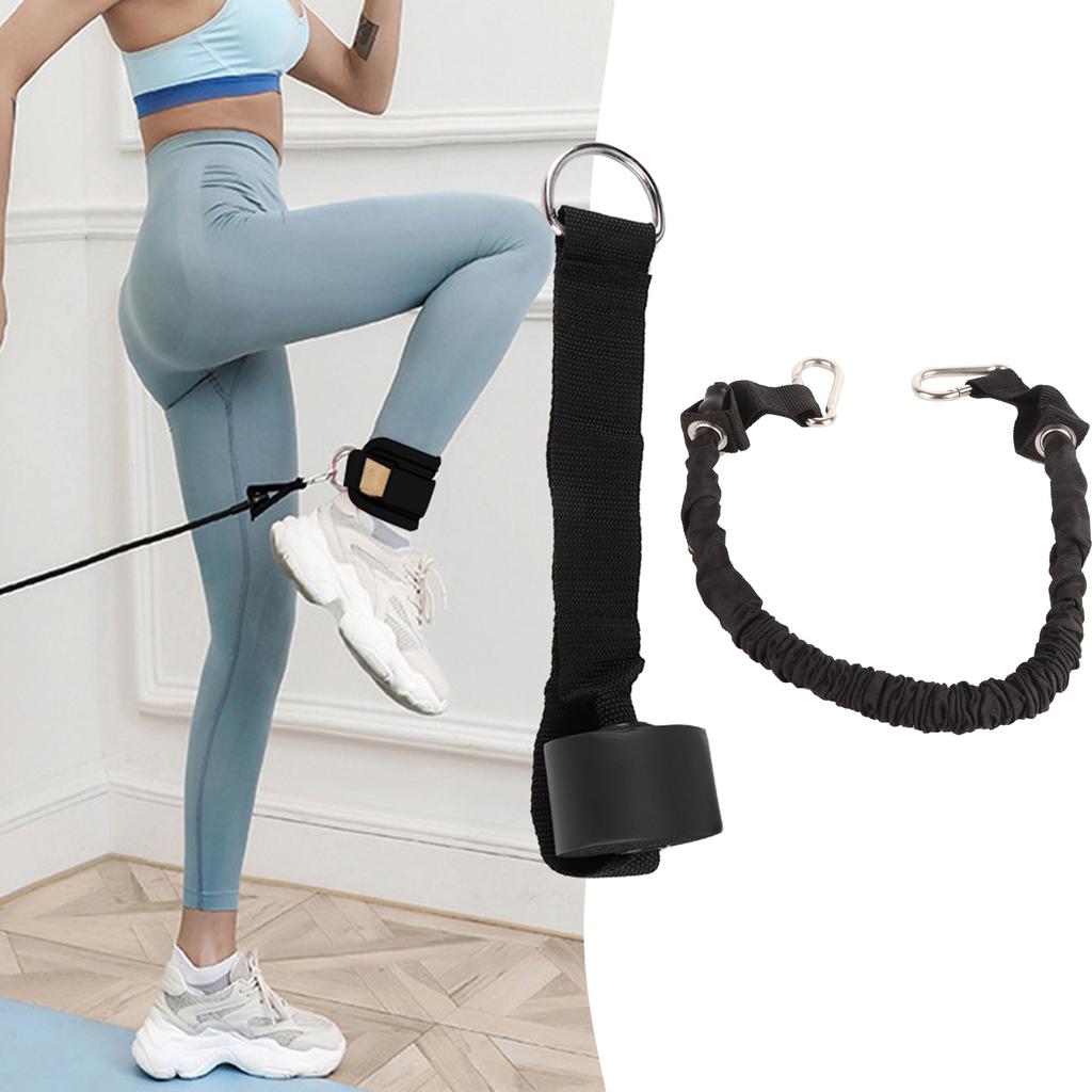 Leggings Türzugseil Fitness Widerstandsbänder Beinring Schnalle Knöchelbandage Set Schwarz