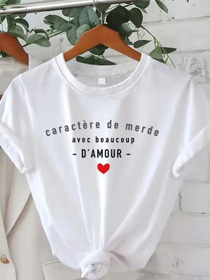 Tagged White Letter Round Neck T-Shirt Aesthetic Clothes
