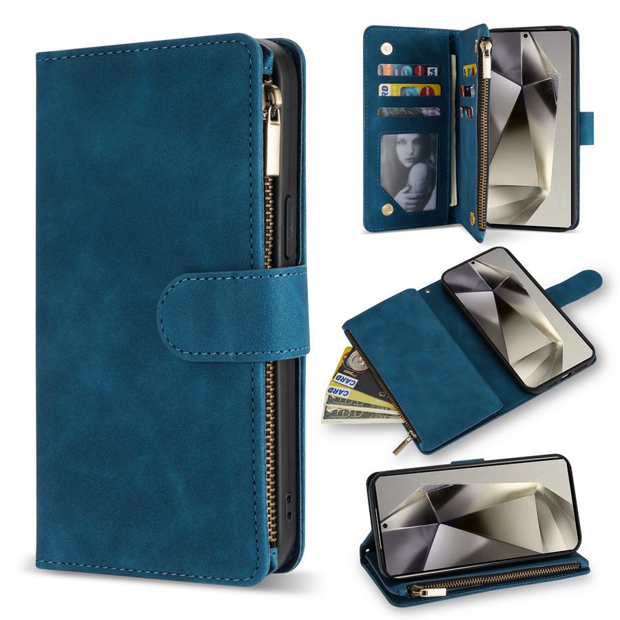 Wallet Multi-card Zipper Kickstand Magnetic Flip Leather Case For Samsung Galaxy S26 S25 S24 Ultra S23 FE S22 Plus A14 A15 A53 A54 A55
