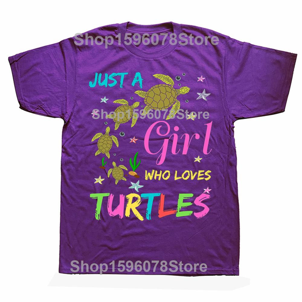 

Funny Just A Girl Who Loves Turtles Sea Graphic 100% Cotton T-shirts Men Casual Tshirt Loose Oversized Streetwear T Shirt 3XL