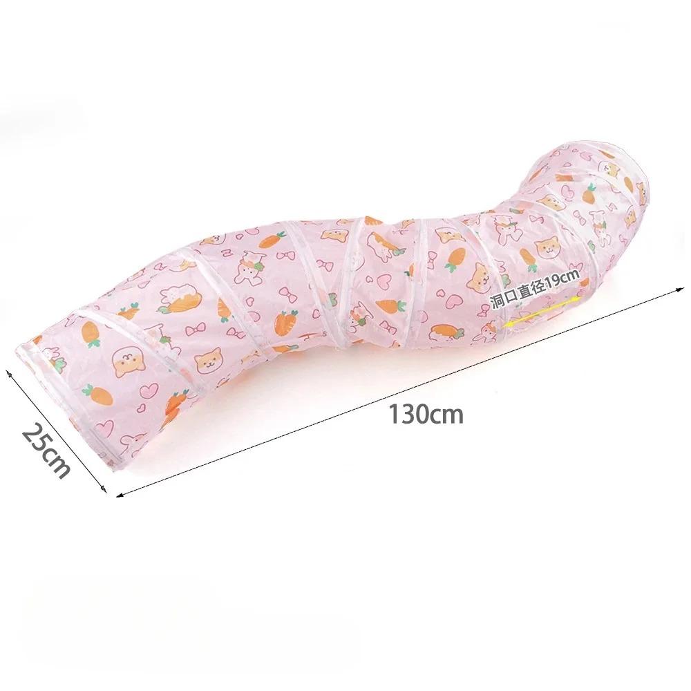 Carrot Print Cat Tunnel Multi-Shape Foldable & Easy Storage Cat Toy Tunnel for Play & Hideaway Pet Tube Self-Entertaining Play