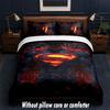 Superman Design Bed Bedding Set 1 Duvet Cover + 2 Pillowcases Soft Breathable Household Bed Linens