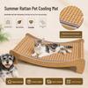 Rattan Woven Cooling Mat for Cats and Dogs - Breathable, Scratch-Resistant Pet Bed and Lounge Chair.