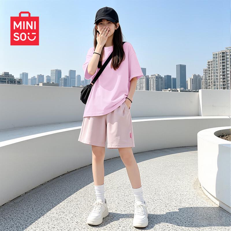 MINISO Girls' Pure Cotton Summer T-shirt & Shorts Set
