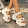 Modeschuhe für Damen 2024 Neue Sandalen mit Schnallenriemen für Damen Mode Mesh Casual Sandalen Damen Heißer Verkauf Peep Toe Plateau Sandalen