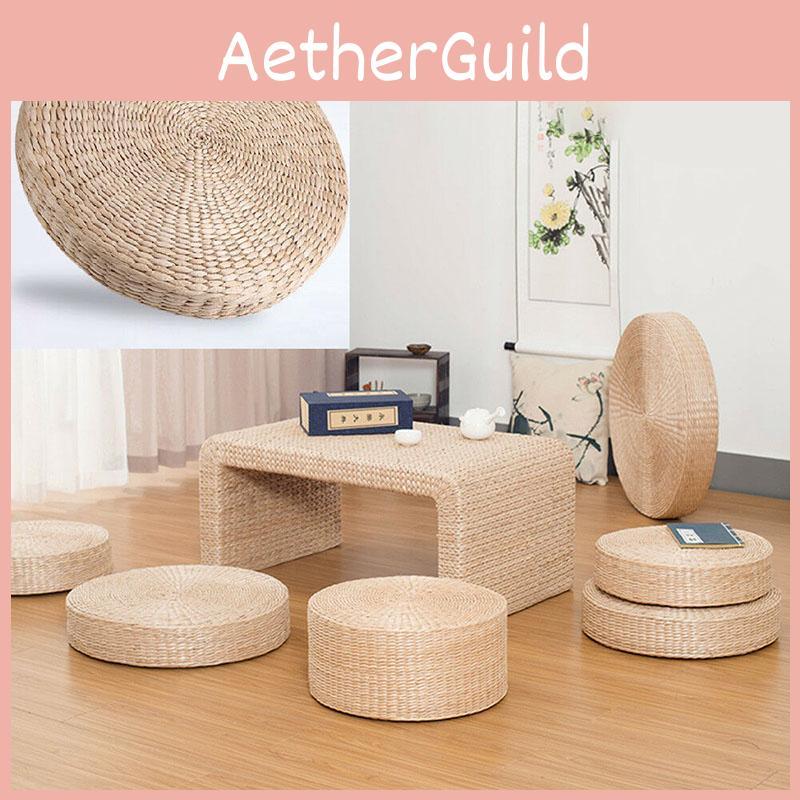 Eco-friendly Hand-woven Tatami Floor Pillow With Soft Sponge Filling For Comfort