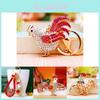 Charming Rhinestone Rooster And Hen Car Keychain Accessory For Women With Creative Design