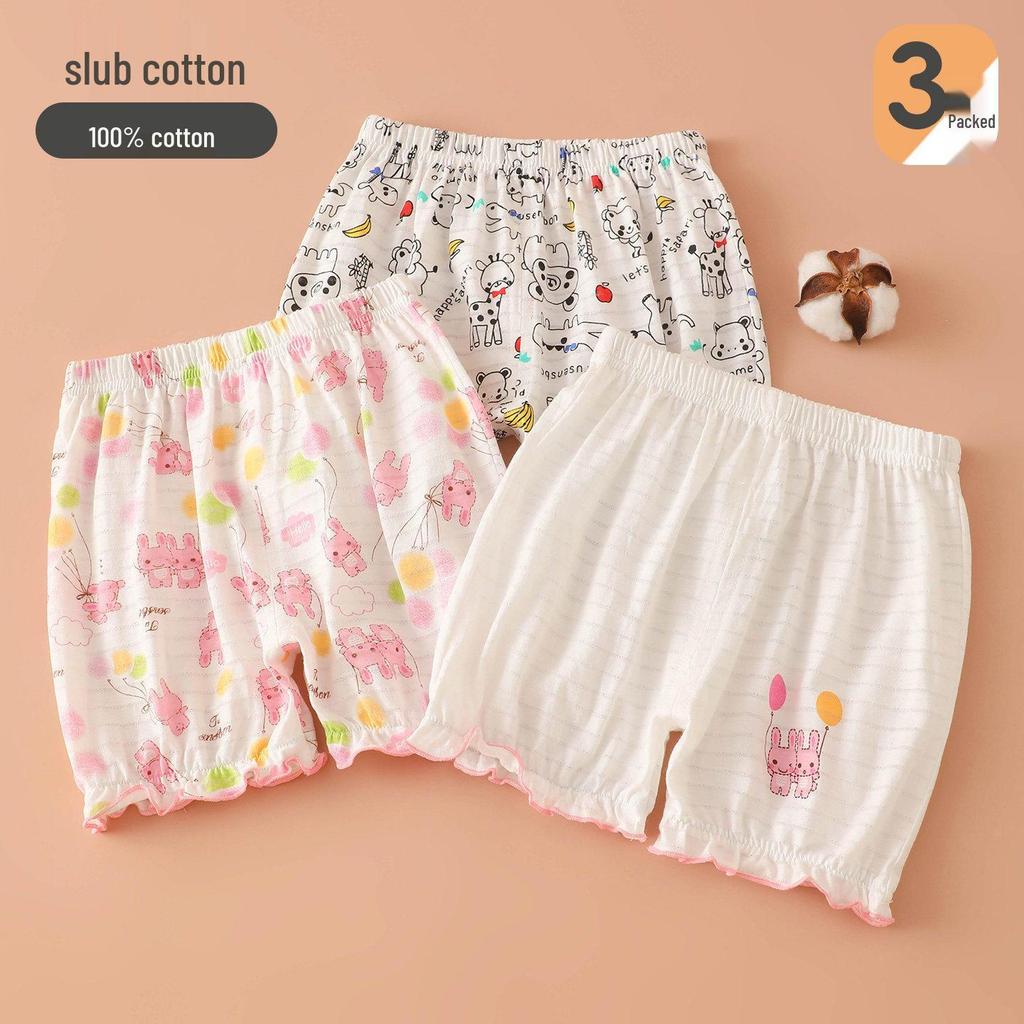 Girls' Cotton Summer Bloomers - Safety Underwear Thin Pants for Babies & Kids