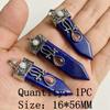 Natural Blue Lapis Lazuli Connector Charms Pendant Stone Warter Drop Teardrop Heart Pendants Charm For Jewelry Making Necklaces