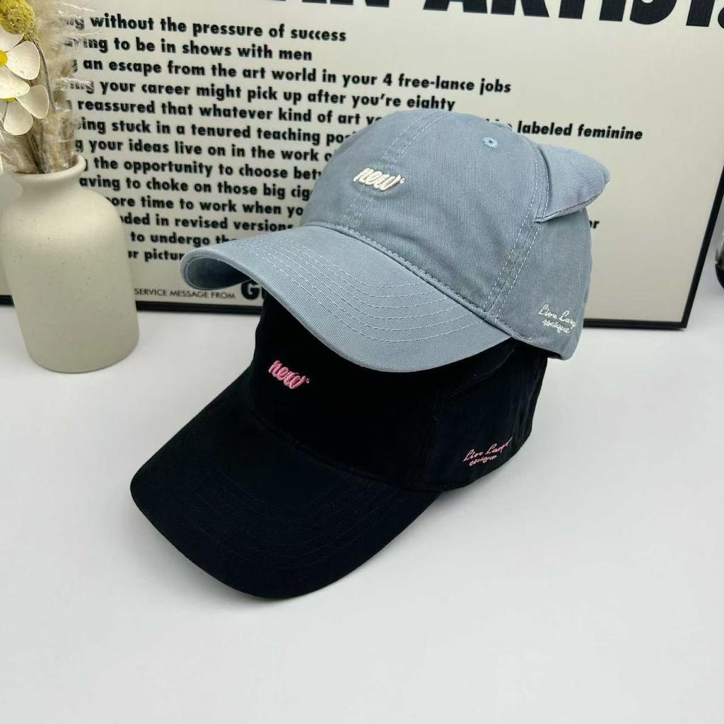 New cat ears cute baseball cap children's summer Korean version of versatile puppy embroidery show face small cap