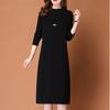 Lässiger Stil Strickpullover Damen Midilanges Kleid Lockerer Strickpullover Lässiges Einfarbiges Strickkleid