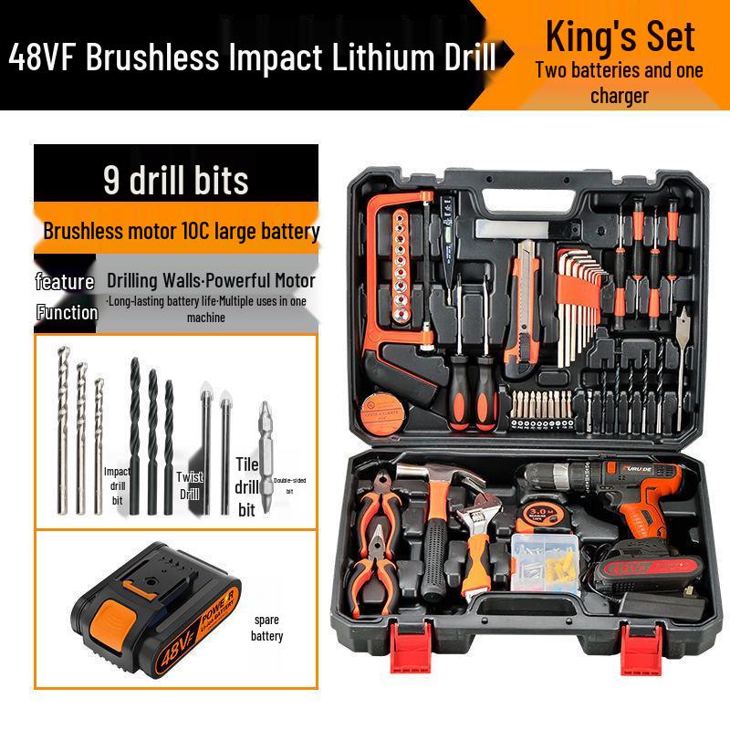 Electric Drill & Multi-Tool Set for Household and Woodworking Repairs.