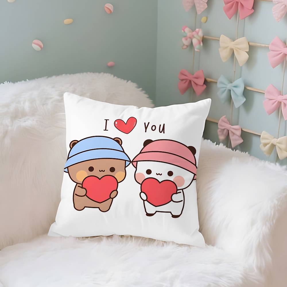 Cute BuBu DuDu Case Plush Fabric Soft Pillowcase Double Sided Print Cushion Cover Household Gifts