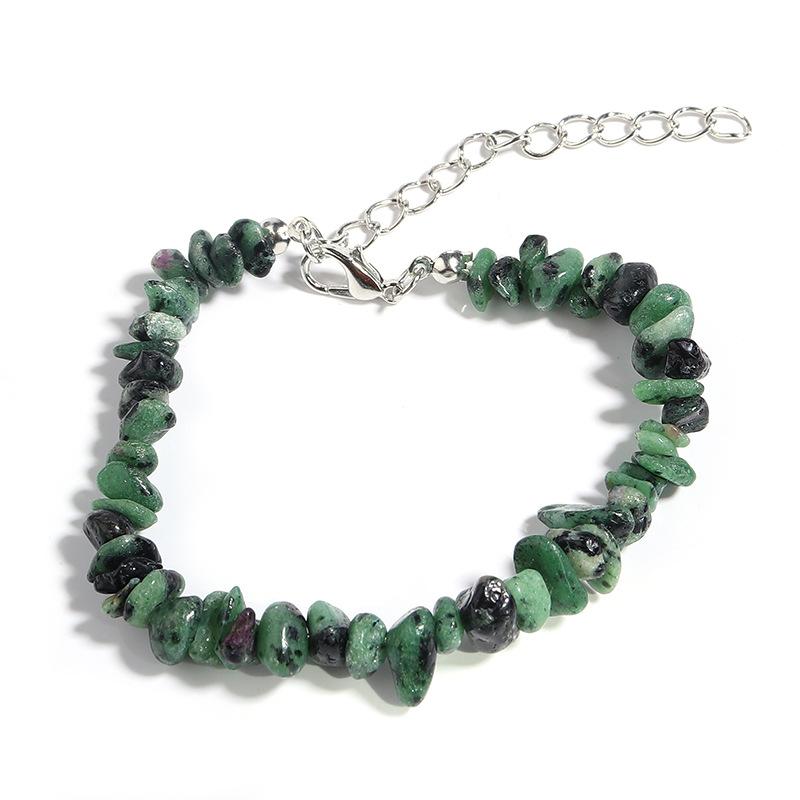 

Natural Stone Bead Woven Bracelet, Men s And Women s Hand Accessories Retro Adjustable Weaving One Size зелёный