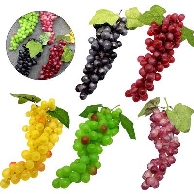 2 künstliche Traubenbüschel Simulationsfrüchte Trauben für Zuhause Küche Wein Dekoration Hochzeit Party Tischmittelstück Dekor Requisiten