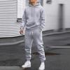 Autumn and winter new men's hooded sweater set solid color sports and leisure set hoodie two-piece set