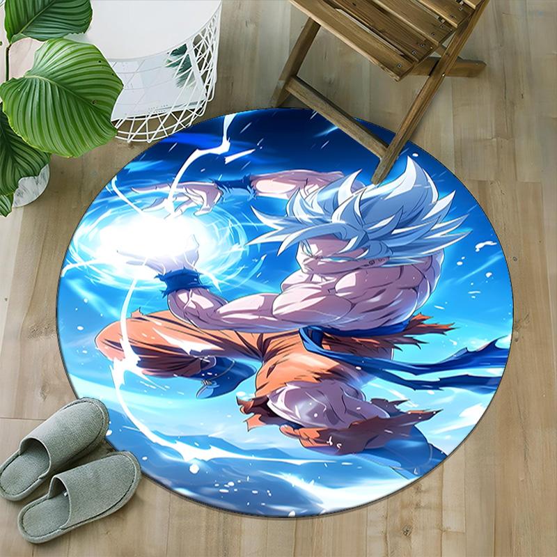 1pc Dragon Ball4 Print Round Carpet Chair Round Carpet Suitable for Bedroom Living Room Home Decorative Carpet