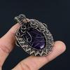 Amethyst Pendant Gemstone Jewelry, 999 Copper Wire Wrapped Pendant, Gift For Women Handmade Pendant