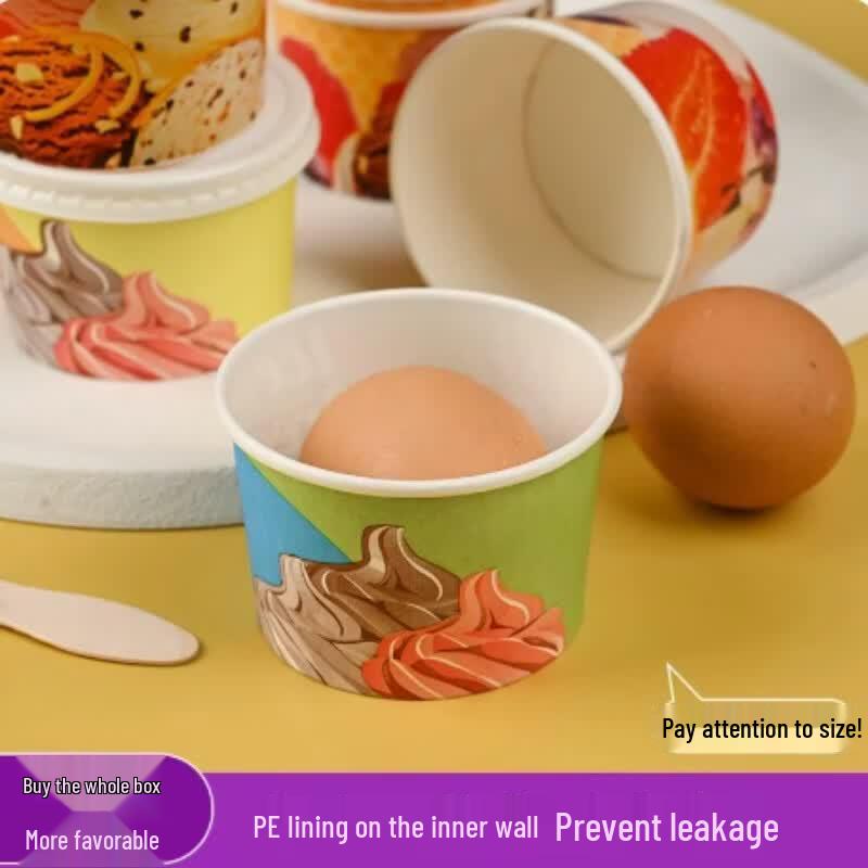 Disposable Colored Ice Cream Tasting Paper Bowls, 110ml, 100-Pack