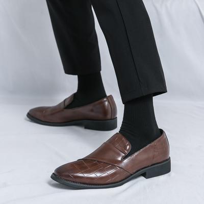 Men Office Business Casual Shoes Men's Slip On Leather Shoes Fashion Men's Lightweight Loafers All-match Male Comfortable Flats