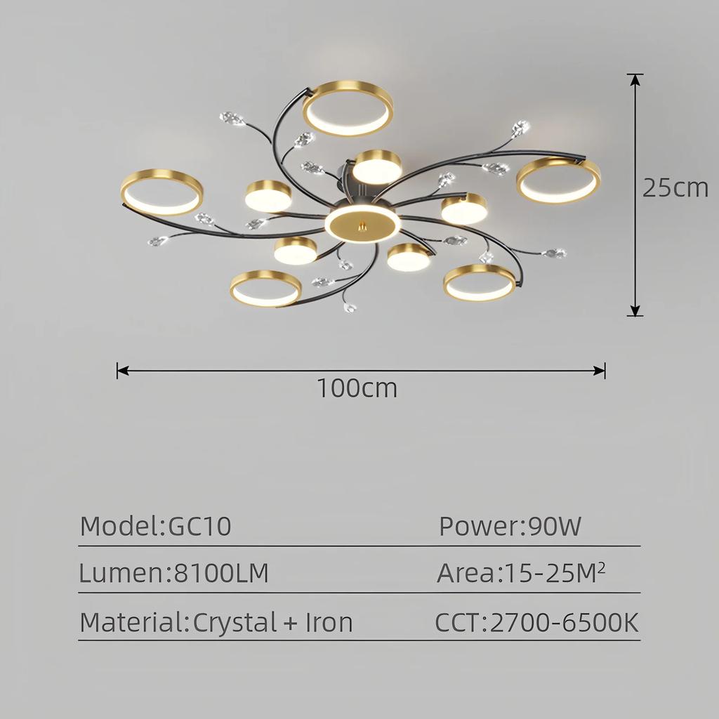 Modern Luxury Living Room Ceiling Light with Remote Control Nordic Bedroom Dining Room Pendant Light Indoor Lighting Fixtures