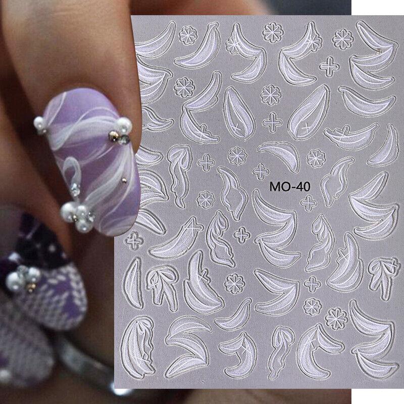 5D Nagelaufkleber mit Cartoon-Prägung und bunten Herzmustern, kindliche Aufkleber